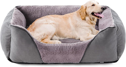 XL Dog Bed Washable with Waterproof/No Dust/No Odor Fluff 89X64X23Cm, Extra Large Dog Bed Grey, Dog Beds Extra Large for Labrador/Golden Retriever